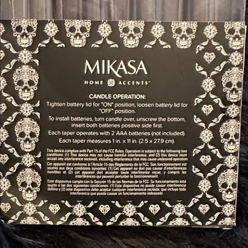 Mikasa Black LED Taper Candles Set